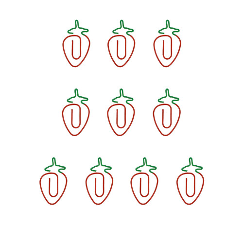 Metal Two-Tone Paper Clips, Fruit Shape, Beautifully Designed, 10 Per Pack
