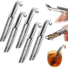 Stainless Steel Tea Diffuser, 2024 New Infuser, Mesh Strainer With Hanging Hook Handle, Bags for Loose Leaf, Artifact Creative Pipe (5 PCS)