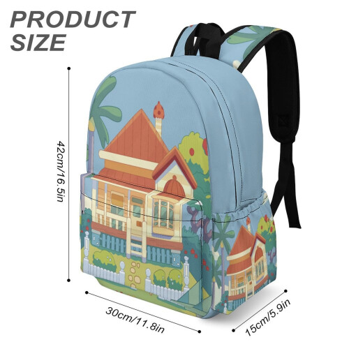 Mochila House de 17 polegadas em tecido Oxford, estilo casual, para uso diário. 2