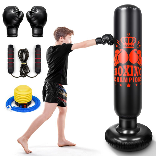 Punching Bag with Gloves & Skipping Rope 1