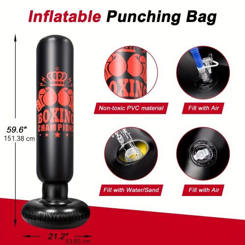 Punching Bag with Gloves & Skipping Rope 2