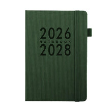 2026-2028 Treårig månadsplanerare med tydlig layout för arbete, studier och vardagsliv, omslag i polyuretanläder