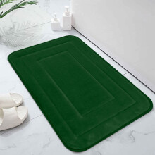 Tapis de porte de salle de bain absorbant et antidérapant - Dessus en velours polyester, dos en caoutchouc, 40 x 60 cm, tapis de douche moderne uni
