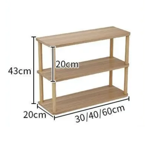 Walnut Multi-Layer Desktop Bookshelf 2