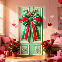 Valentine's Day Door Curtain for Bedroom Living Room