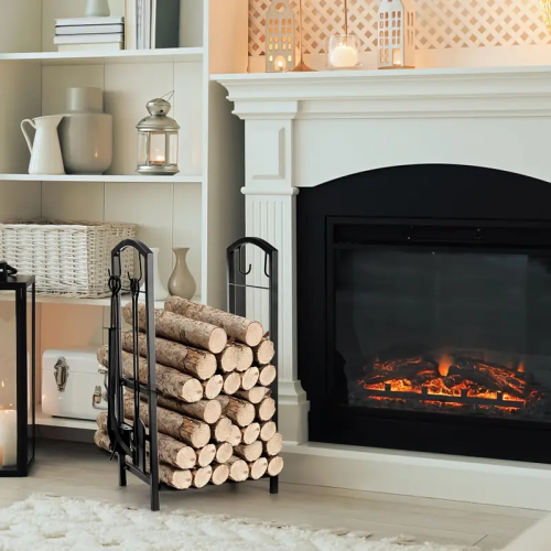 Metal Firewood Rack with 4-Tool Set 1