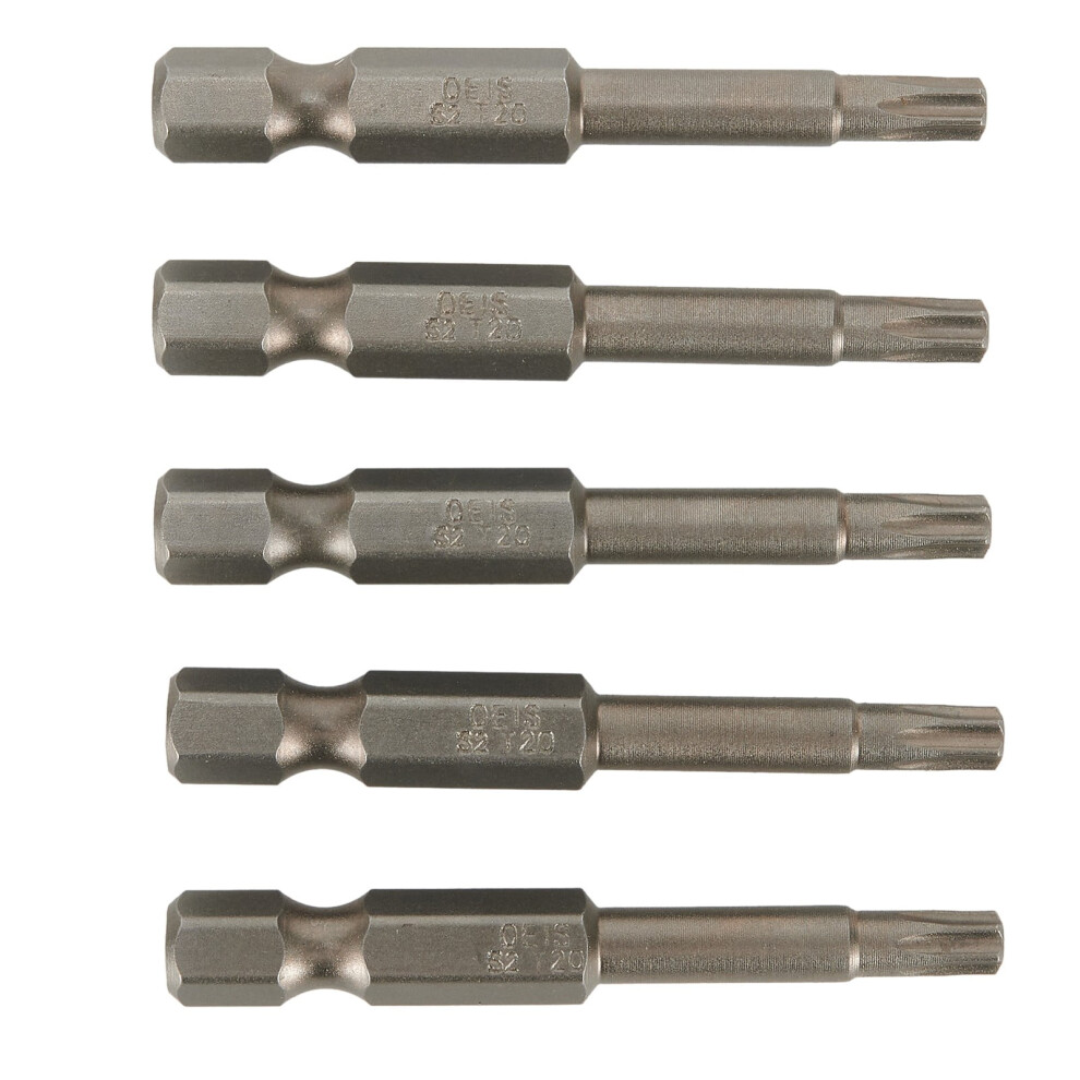 5Pcs T20 50Mm Screwdriver Bit Magnetic Torx Screwdriver 1/4 Inch Hex Shank Head Screw Driver Screwdriver Bits Hand Tools 9065194392271