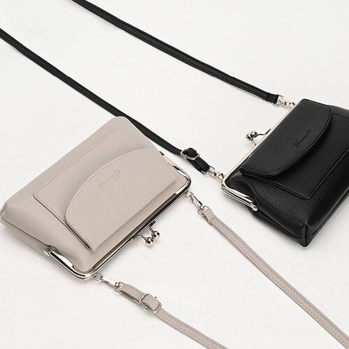 Γυναικεία τσάντα ώμου Kiss Lock Crossbody από πολυουρεθάνη, τσάντα ώμου με φερμουάρ και 2