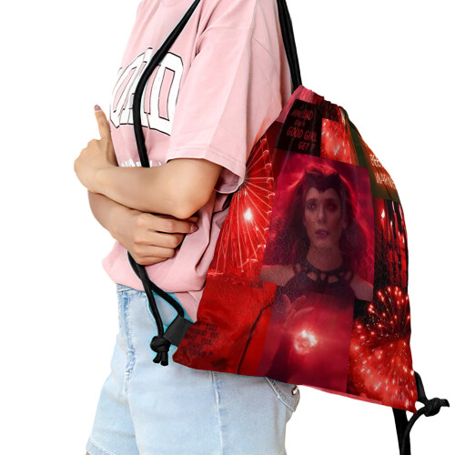 Τσάντα Scarlet Witch Wanda Maximoff με κορδόνι – Αδιάβροχη, 4045cm, για γυμναστική, πεζοπορία, 1