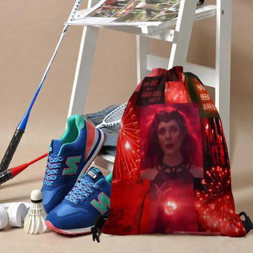 Τσάντα Scarlet Witch Wanda Maximoff με κορδόνι – Αδιάβροχη, 4045cm, για γυμναστική, πεζοπορία, 2
