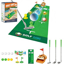 Putting Mat with Auto Ball Return, Indoor/Outdoor Practice Set for Adults & Kids – Includes Putters, Balls, Animal Design – Compatible with