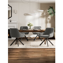 (Light Grey, Set of 2) GOEURVANT Swivel Dining Chairs