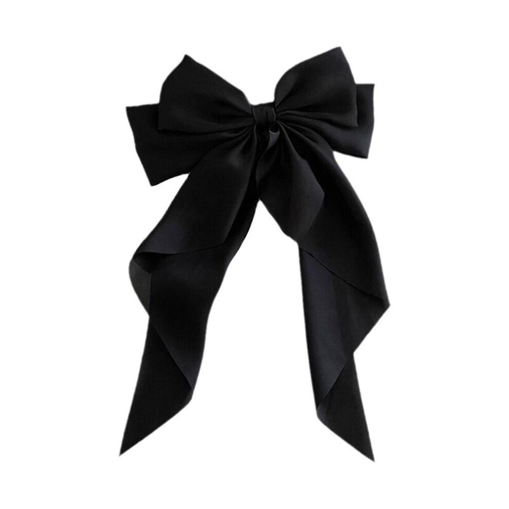 Summer Women's Chiffon Large Bow Hairpin with Spring Clip for Easy Hairstyling, 21*40 cm Size