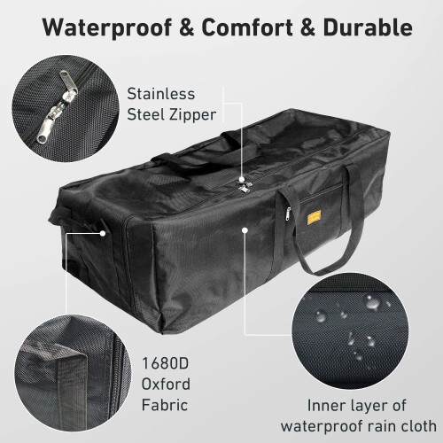 150L Folding Camping Storage Bag Waterproof Black 1
