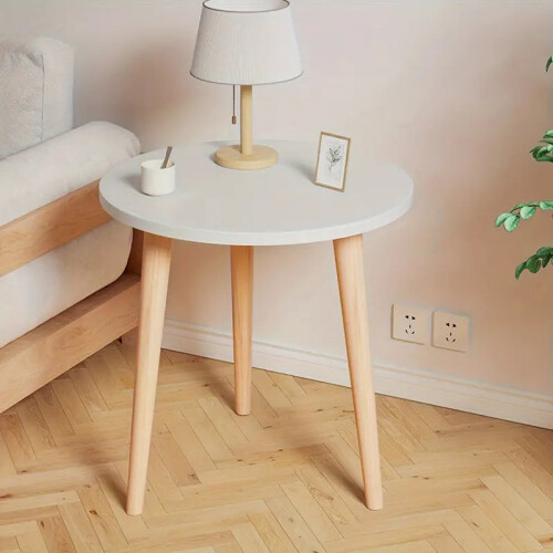 Minimalist Round White Coffee Table - Small and Space-Saving 1