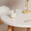 Minimalist Round White Coffee Table - Small and Space-Saving 4