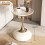 Round Side Table for Living Spaces (White) 2