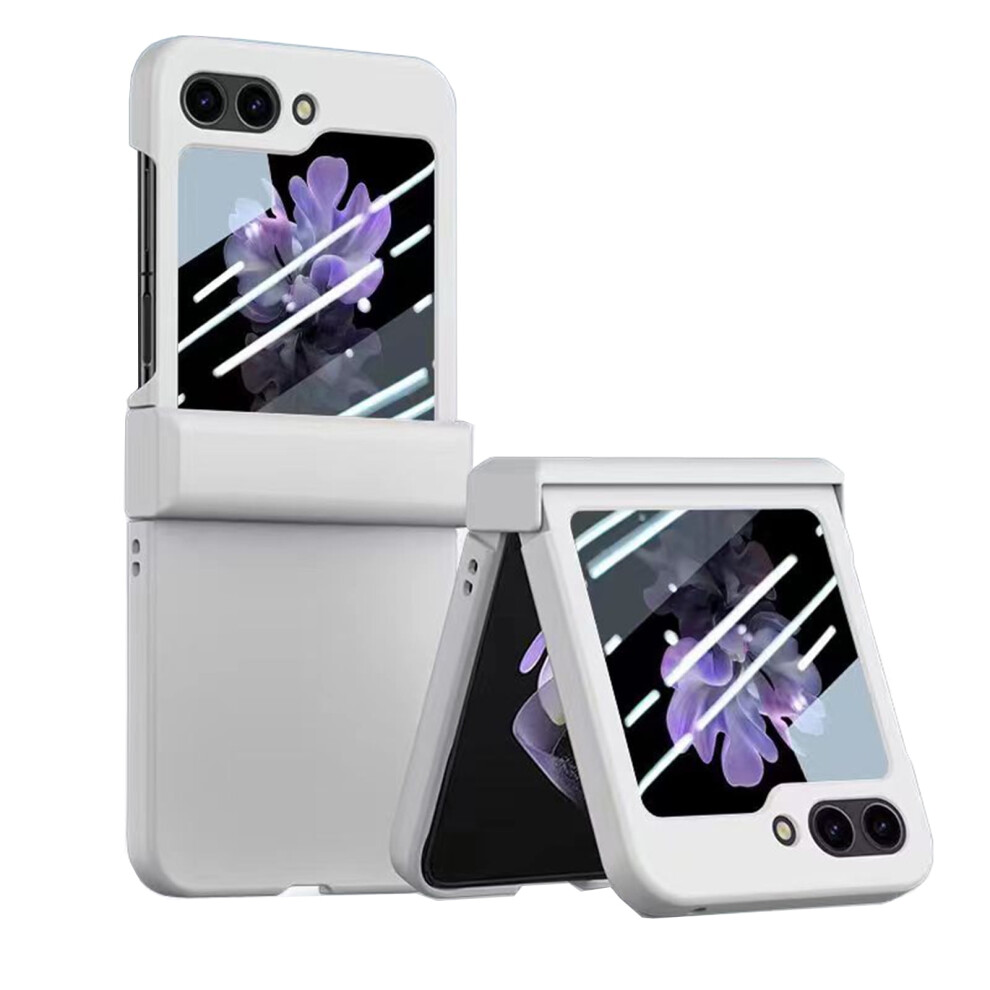 Compatible With Samsung Galaxy Z Flip 5 Case: Built-In Glass Protector, Wireless Charging Support, Hinge & Shock Protection – White 9101399438441