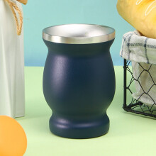 Tasse à maté en acier inoxydable 304, en forme de calebasse, colorée, portable, 240 ml, isotherme – Compatible avec le maté argentin