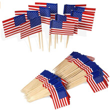 Papapt USA American Flag US Toothpick Flags, Small Mini Stick Cupcake Toppers US Flags,4th of July,Veterans Day,Country Picks Party Cake Flags #J02