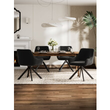 (Black, Set of 4) GOEURVANT Swivel Dining Chairs