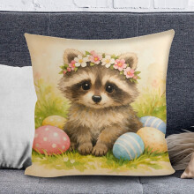 Easter Pillow Cover Farmhouse Square 17.3 inch