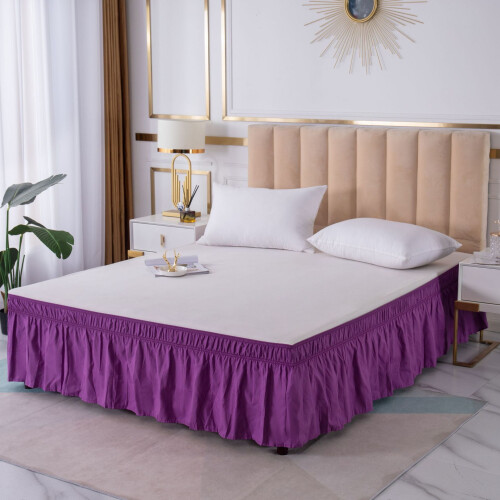 Φούστα για κρεβάτι queen size με εύκολη τοποθέτηση, 15 ιντσών με απαλό βολάν και βολάν