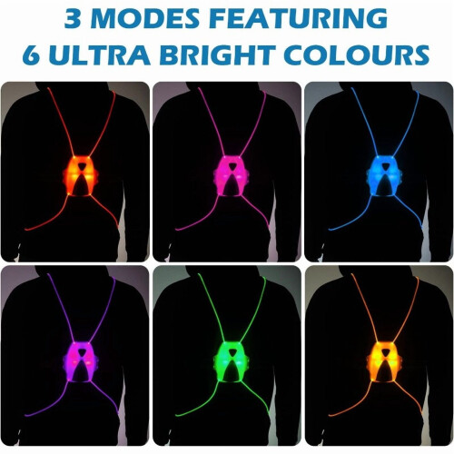 LED Reflective Running Vest USB Rechargeable 6 Colors 2