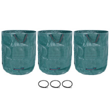 Water Resistant Garden Yard Waste Bags, Standable Reusable Lawn Leaf Container For Recyclables, Heavy Duty Bags With Flexible Hoop For Easy Handling