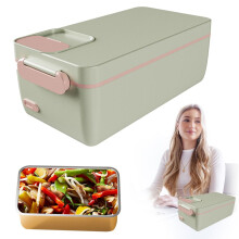 Boîte à lunch chauffante électrique, 1L304 en acier inoxydable, sans fil et rechargeable par USB, ne nécessite pas d'eau, compatible avec les