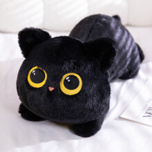 Black Cat Plush Pillow Ergonomic Design 1 Pack