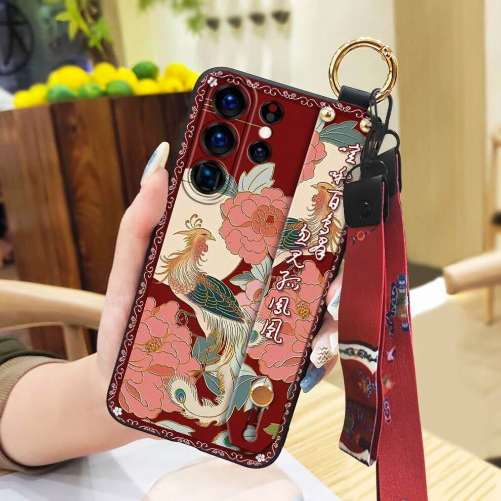 Phone Case Compatible With Samsung Galaxy S25 Ultra Â Anti-Knock Silicone, Chinese Style, Soft, Waterproof, Kickstand & Ring 9065194394848