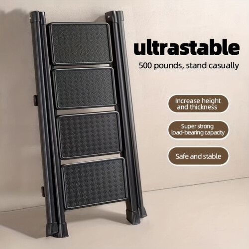 Metal Step Ladder with 4-Step Storage Rack 1