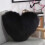 Heart Plush Pillow Black 16" x 20" 1