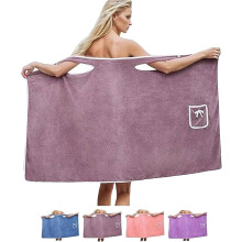 Plus Size Women's Wearable Shower Skirt, Glow in The Dark Bath Towel with Halter Straps for Shower & Post-Swim, One Size