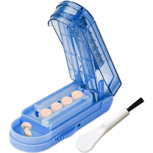 Adjustable Pill Cutter Small Pills Dark Blue