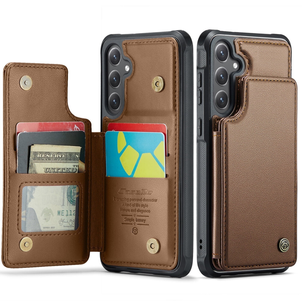 Shieldplus Wallet Case For Samsung Galaxy A15 5G Â Rfid Blocking, Card Holder, Kickstand, Shockproof, Brown 9341593602853