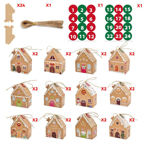 Christmas Advent Calendar Boxes 24-Pack Empty Cardboard