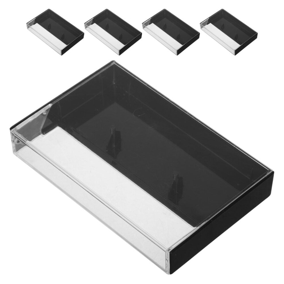 Hemoton Clear Plastic Cassette Tape Storage Box 6Pcs 962029093237