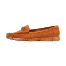 Bailarina de Couro Super Moda - Camelo
