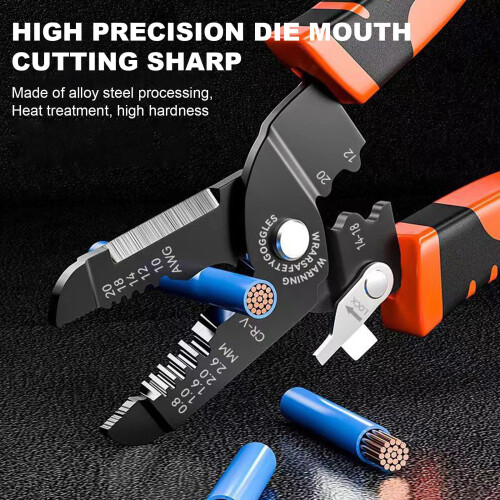 Wire Stripper, 3-rd Generation Wire Strippers or Crimping Tool 5-IN-1 Wire Crimper or Cutter, 10-20 AWG Electric Wire, Multi-Function Hand Tools