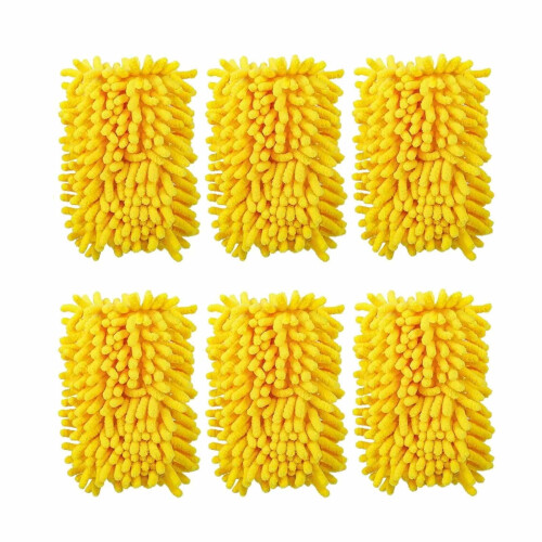 6-Pack Reusable Microfiber Duster Refills for Hand/Extendable/Ceiling Fan Dusters, Machine Washable 100+ Times, Compatible with Hand Dusters