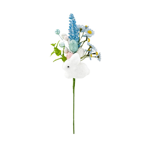 Artificial Easter Egg Picks Rabbit Flowers Spring Floral