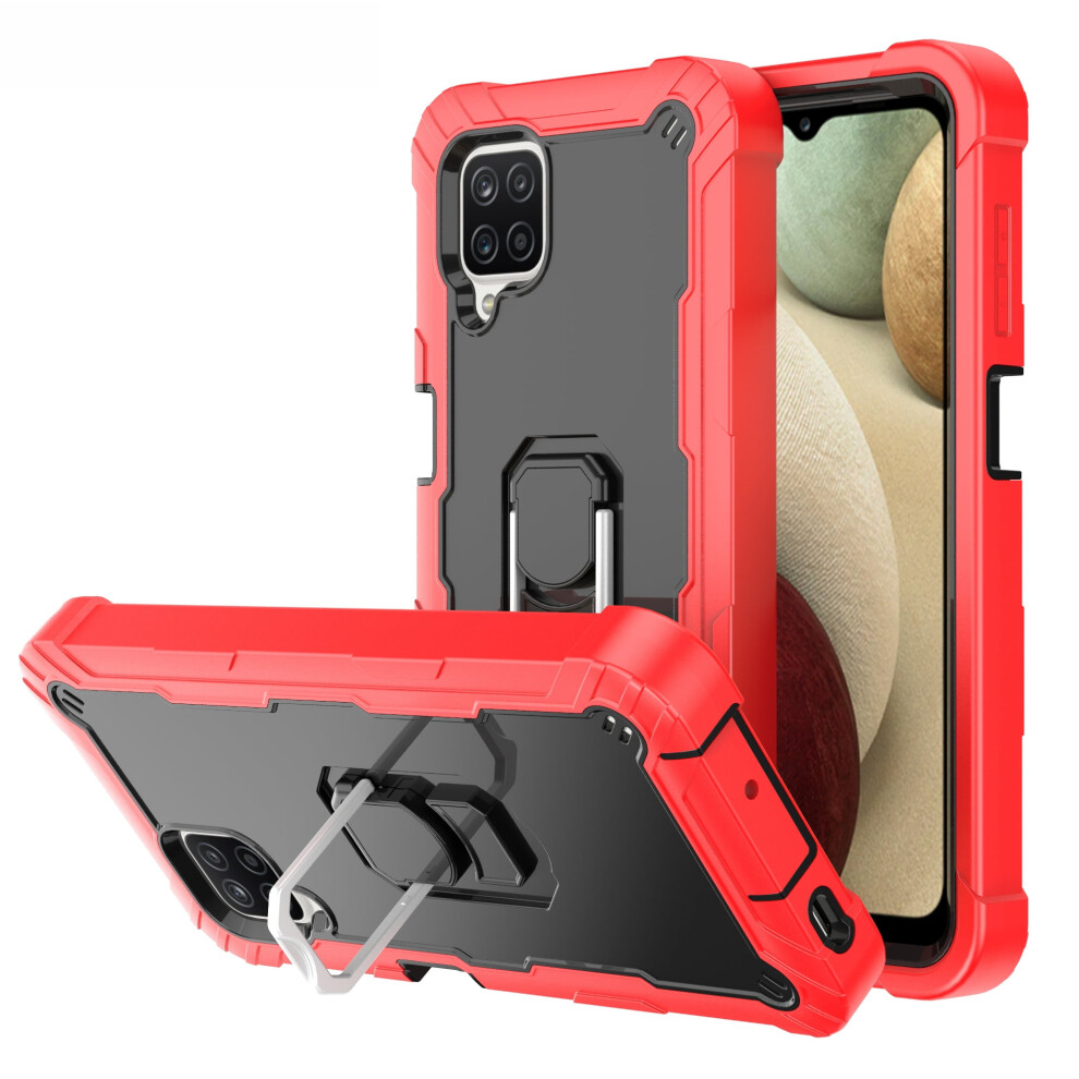 Slim Fit Rugged 3-Layer Shockproof Case With Kickstand For Samsung Galaxy A12 5G (Not For 4G), Red + Black Â Compatible With Samsung A12 5G Black,Red 9485826748137
