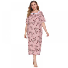 Nightgowns For Women, Plus Size Soft Lightweight Comfy Sleepwear Lounge-Wear, Short Sleeves Mid-Calf Length Women'S Pullover Nightdress
