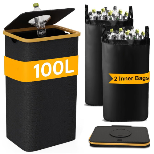 Household Recycling Bin with 2 Detachable Inner Bags 2
