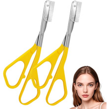 Eyebrow Trimmer Scissor, 2-in-1 Professional Eyebrow Scissors with Comb, Portable Razor for Home Use, Removal Shaping Tool for Women