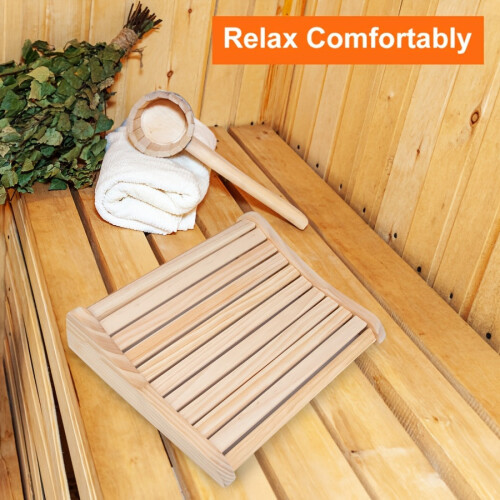 Pine Wood Sauna Headrest Ergonomic Spa Pillow Set 1