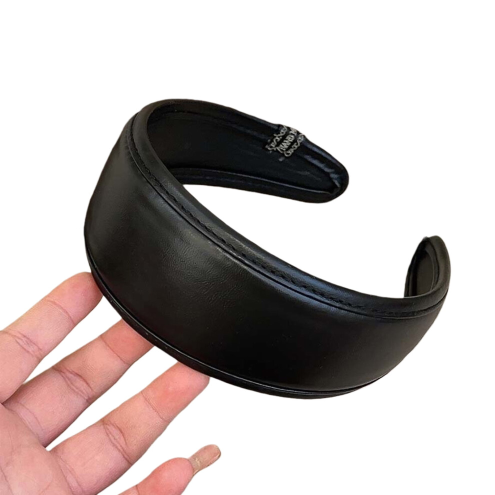 Leather Hairband Wide Brim Stylish Comfortable Daily Wear