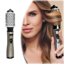3-in-1 Hot Air Styler & Rotating Hair Dryer Brush with 2 Heads – Frizz-Free Straightening, Drying & Curling, 3 Heat Settings, 360 Auto Rotation,